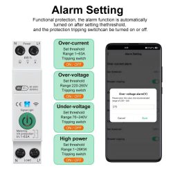 Tuya Smart Life WiFi Circuit Breaker with Power Metering Alarm