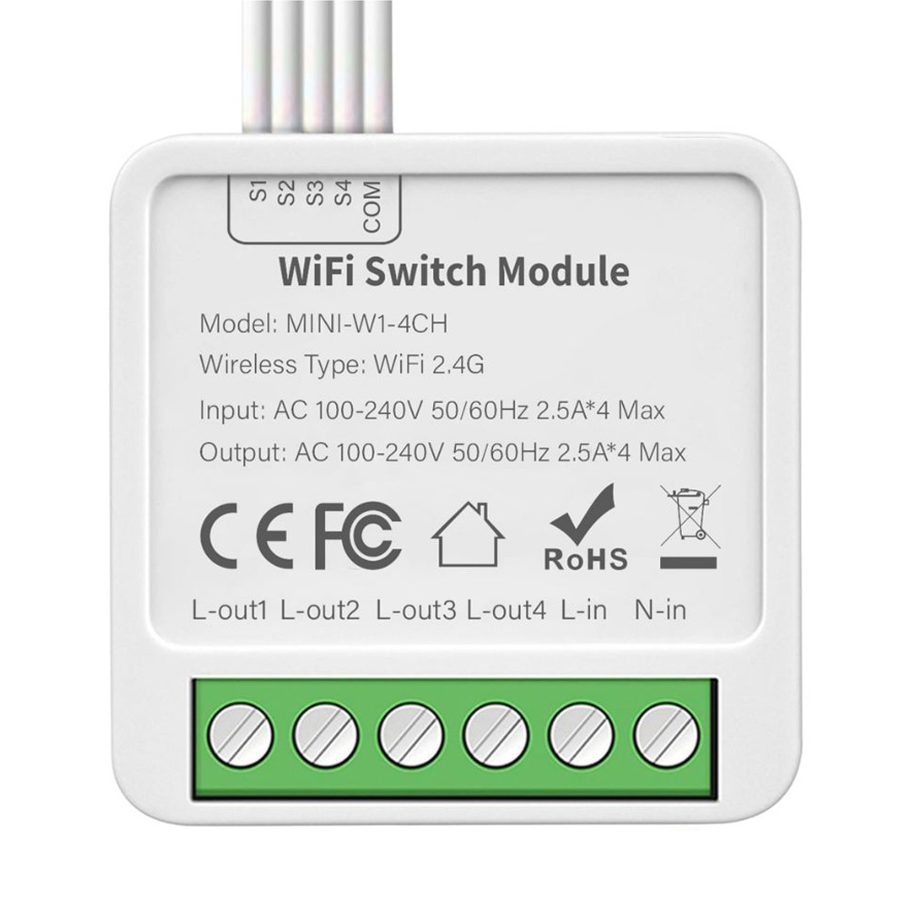 Tuya Smart Life WiFi 4 Gang Mini Switch