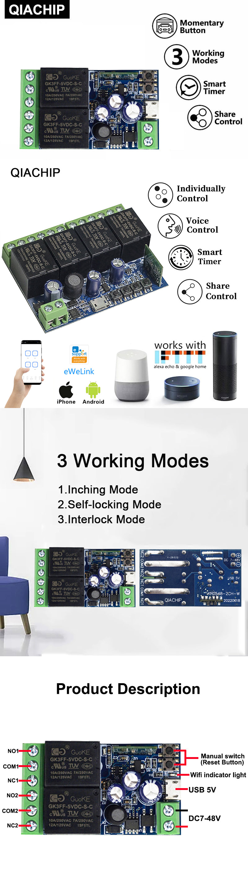 QiaChip-WiFi-Smart-Switch-KR0548 features