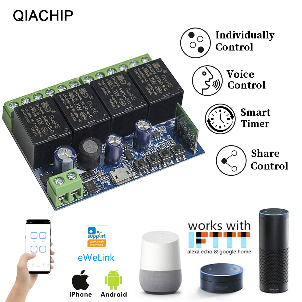 4 Ch QiaChip WiFi Smart Switch KR0548