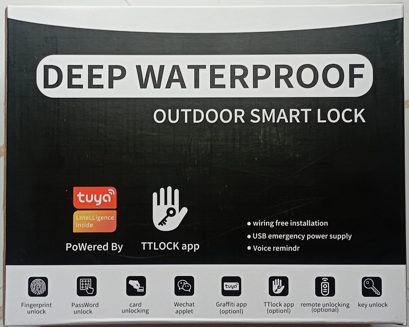 Waterproof Tuya WiFi Smart Biometric Lock for Main Gate Box